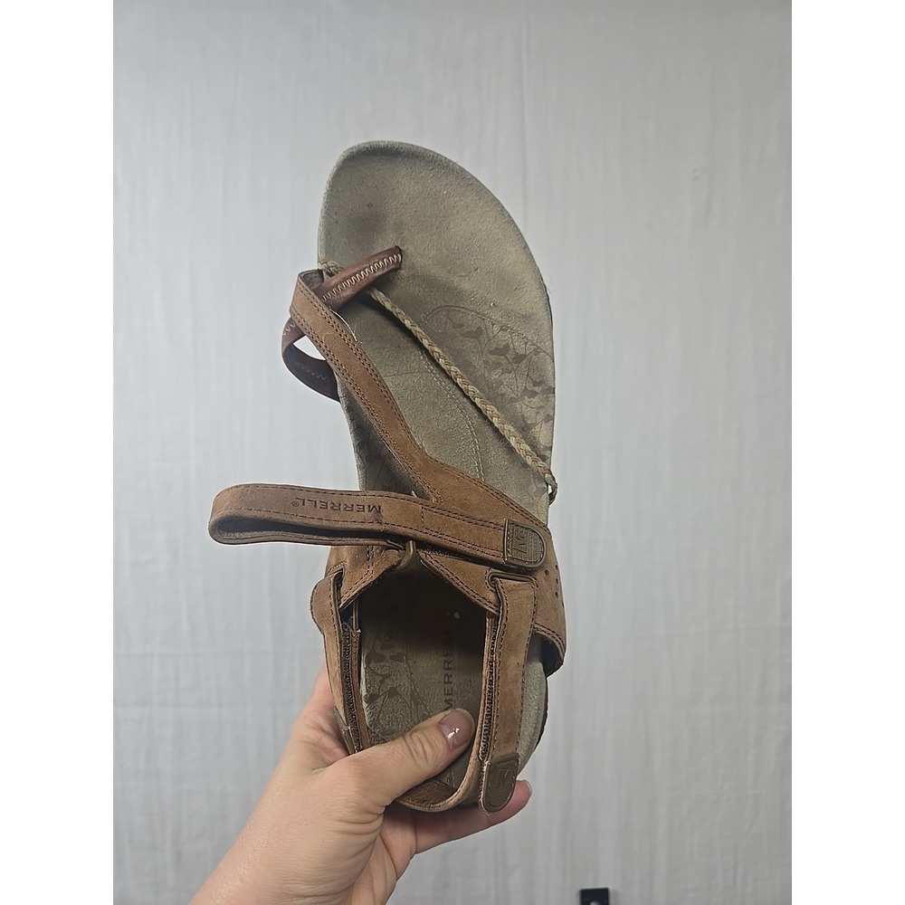 Merrell Siena Womens 12 Sandals Brown Adjustable Strap Sport Brown Leather - Picture 9 of 14